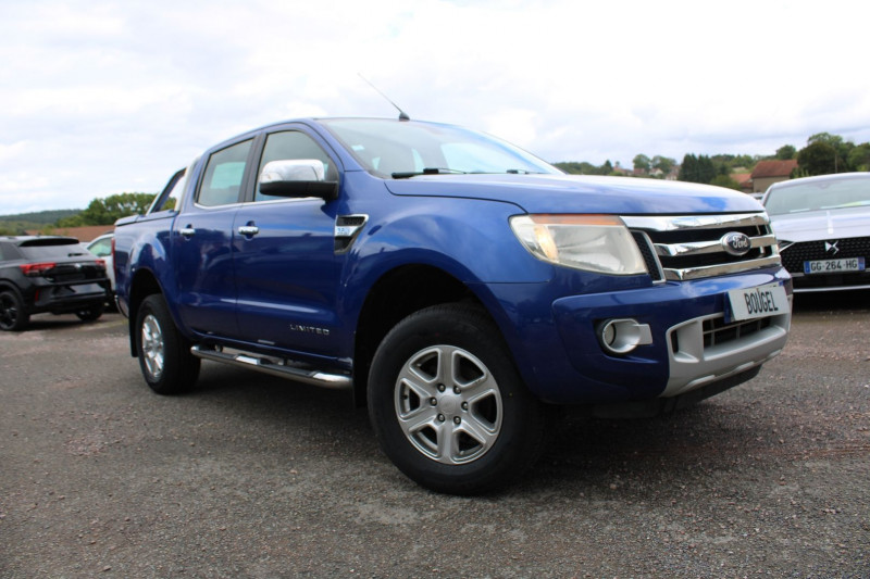 Ford RANGER 3L2 DIESEL 200 CV 4X4 LIMITED BOITE 6 ABS RÃGULATEUR BLUETOOTH CUIR ABS ATTELAGE Diesel BLEU MONTANA Occasion à vendre