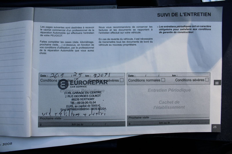 Photo 19 de l'offre de PEUGEOT 3008 II FELINE 2L HDI 160 CV GPS 3D XÃNON+LED JA 18 USB TOIT PANO RÃGULATEUR BOITE AUTO à 12900€ chez Bougel transactions