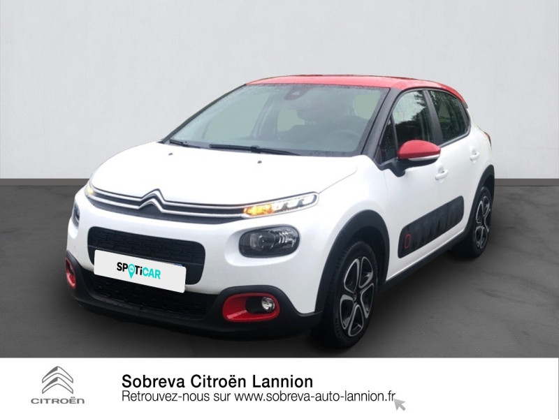 Citroen C3 PureTech 110ch Shine S&S E6.d-TEMP Essence Blanc Banquise - Rouge Aden Occasion à vendre