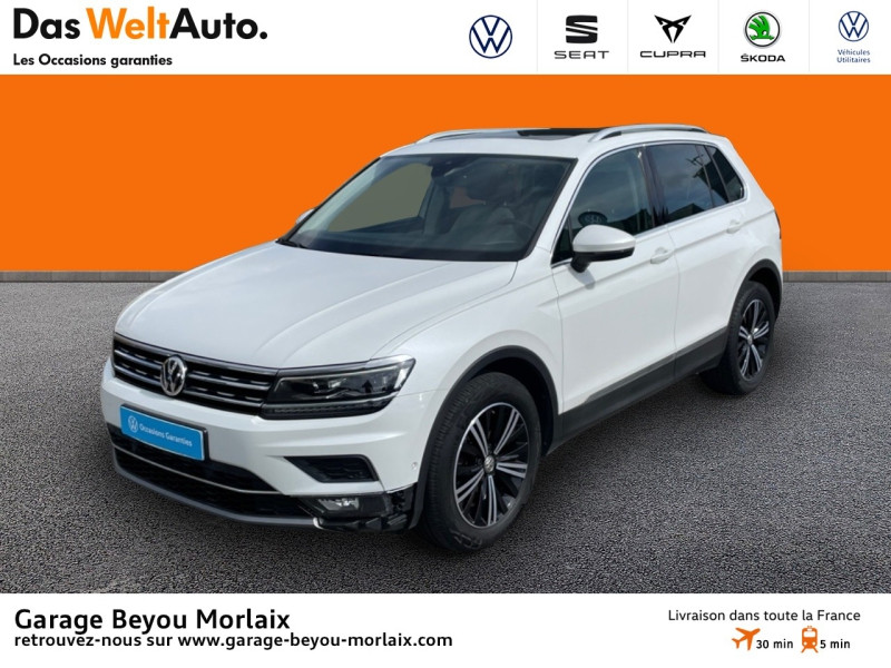 Volkswagen Tiguan 2.0 TDI 150ch Carat Exclusive DSG7 Euro6d-T Diesel Blanc Oryx nacrée Occasion à vendre