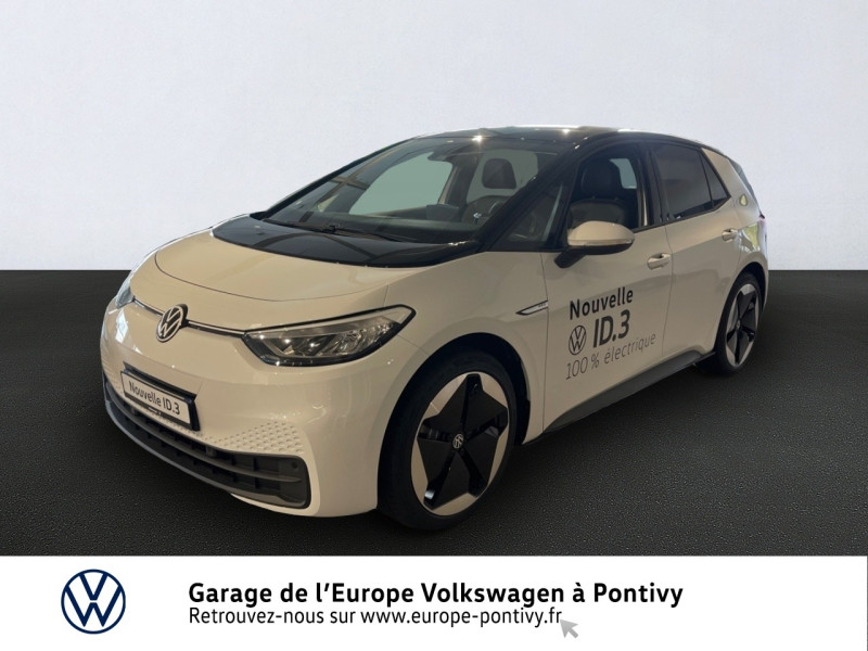 Volkswagen ID.3 204ch Pro Performance 58 kWh Active Electrique Blanc Glacier Métal/Toit/Hayon Noir Occasion à vendre
