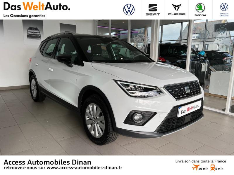 Seat Arona 1.0 EcoTSI 115ch Xcellence DSG7 Essence Blanc Nevada/Toit Noir Minuit Occasion à vendre