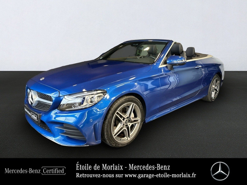 Mercedes-Benz Classe C Cabriolet 220 d 194ch AMG Line 9G-Tronic Diesel Bleu spectral métallisée Occasion à vendre
