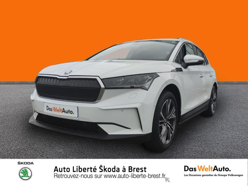 Skoda Enyaq iV Electrique 204ch Version  80 Electrique Blanc Lune métallisée Occasion à vendre