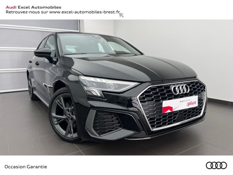 Audi A3 Sportback 40 TFSI e 204ch S line S tronic 6 Hybride Noir Mythic métallisé Occasion à vendre